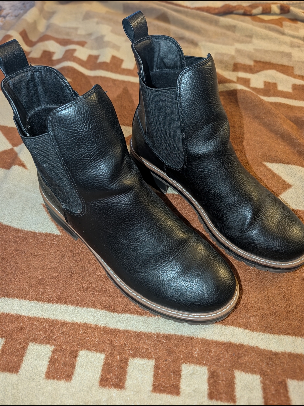 Kensie Women's 10 Black Combat Moto Boots Fall Edgy Pull On